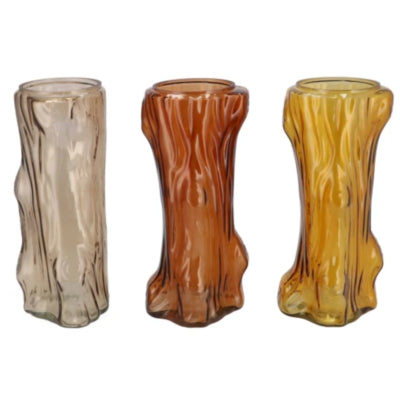 Daan vaso in legno curvato albero marrone 26 cm 3 assortiti | 12 pezzi