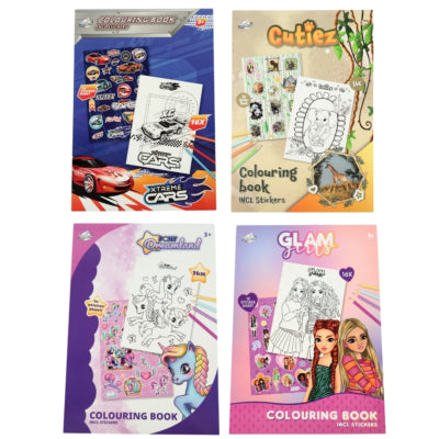 Libro para colorear Craft Universe A5 con pegatinas 4 surtidos | 24 piezas