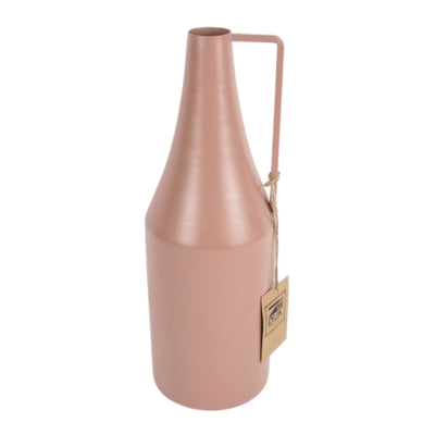 Vaso bottiglia in metallo rosa antico 29 cm | 8 pezzi