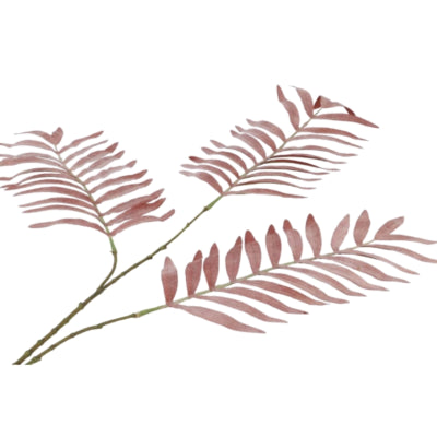 Daan rama artificial de madera curvada hoja de palma seda rosa viejo 95 cm | 6 piezas