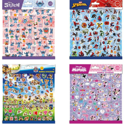 Bubble adesivi licenza Disney pop up 20,5 x 20,5 cm 4 assortiti | 24 pezzi