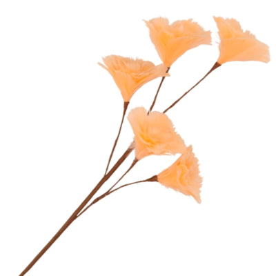 Daan rama artificial de madera curvada flores de plumas naranja 85 cm | 8 piezas