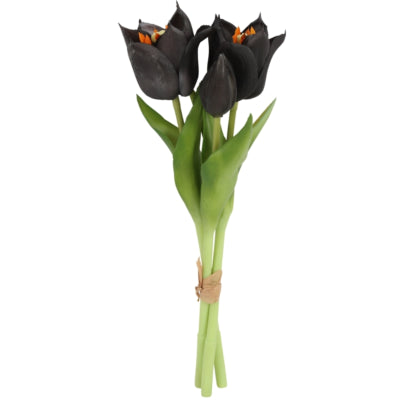 Countryfield bouquet artificiale tulipano greigii nero 30 cm | 24 pezzi