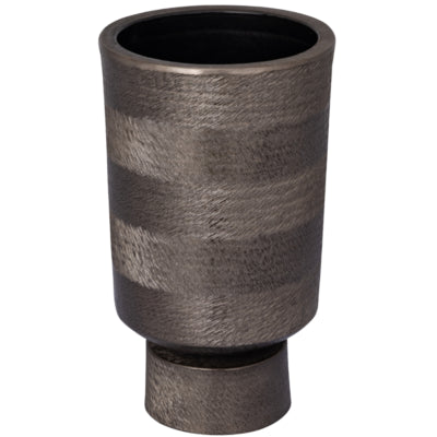 Ptmd macetero erga aluminio m gris 40 cm | 2 piezas