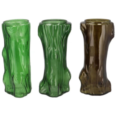 Daan vaso in legno curvato albero verde 19 cm 3 assortiti | 12 pezzi