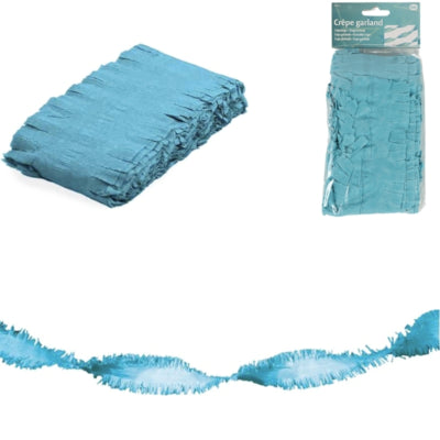 Guirnalda Folat Twist papel crepé azul claro 6 metros | 24 piezas