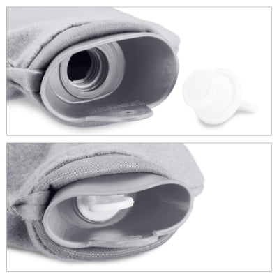 Borsa dell'acqua calda Relaxdays con coperchio grigio 1,5 l | 12 pezzi