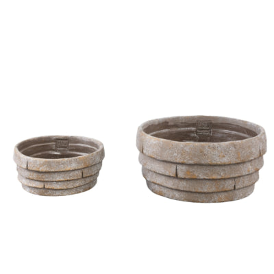 Ptmd macetero shesheena cuenco gris s 18 cm | 16 piezas