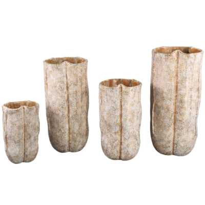 Macetero ptmd roddie alto crema 55 cm | 2 piezas
