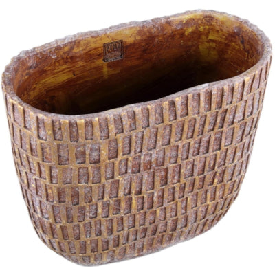 Ptmd vaso da fiori vivienne marrone 40 cm | 2 pezzi