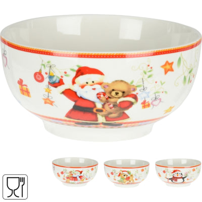 Cuenco Siaki Navidad porcelana 600 ml 4 surtidos | 12 piezas