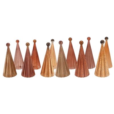 Estatua de Daan Kromhout Serie árbol de Navidad LED parpadeante sobre batería vidrio color arena 22 cm 12 surtidos | 12 piezas