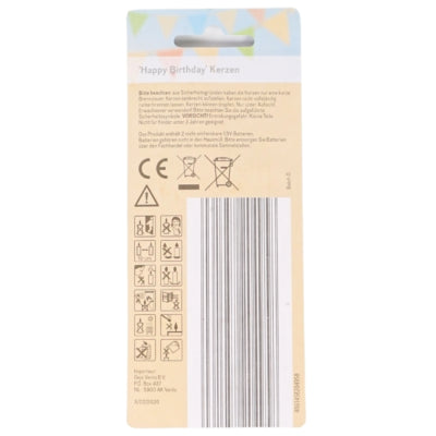Velas de cumpleaños Livingart casa deco con embalaje musical alemán a pilas 12 cm | 50 piezas