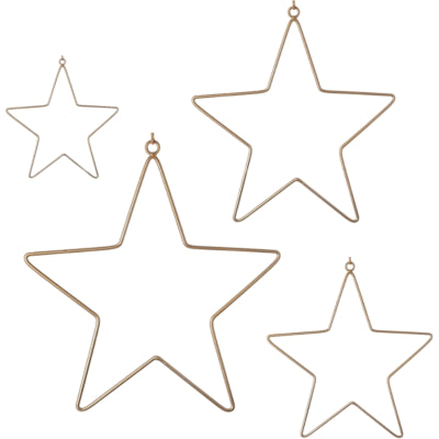 Ciondolo stelle natalizie color oro 30 cm set da 4 | 10 pezzi