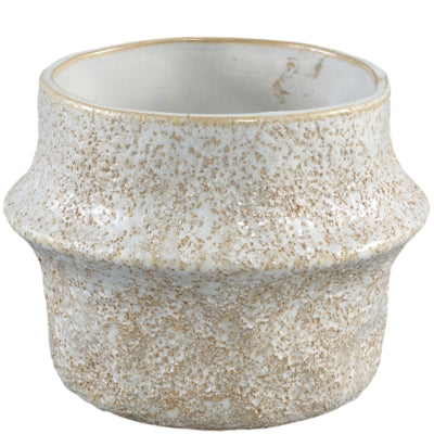 Ptmd macetero ivery ceramica crema 15 cm | 12 piezas