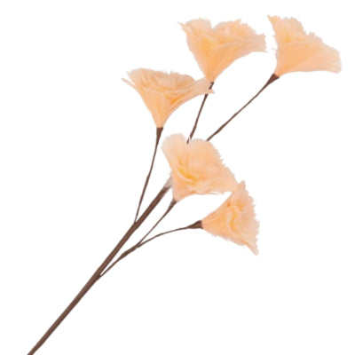 Daan rama artificial de madera curvada flores de plumas melocotón 85 cm | 8 piezas