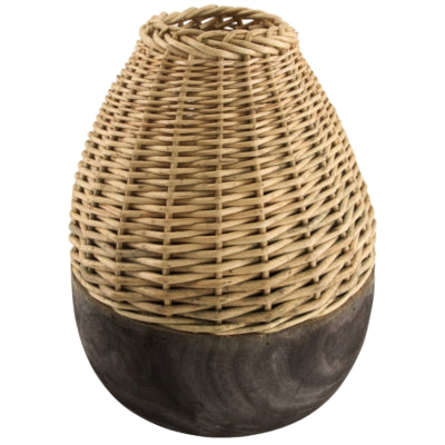 Vaso in legno di paulownia nero naturale 38 cm | 4 pezzi