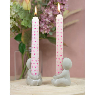 Portacandele abbraccio grigio 8 cm | 36 pezzi