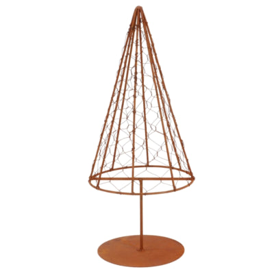 Daan madera curvada árbol de Navidad rejilla metal marrón óxido 33 cm | 12 piezas
