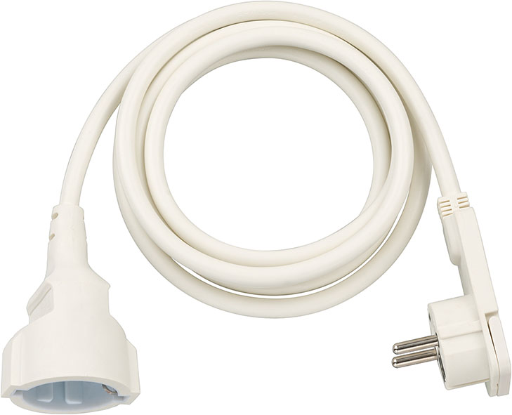 Cordón de extensión de plástico de calidad Brennenstuhl con una mancha plana