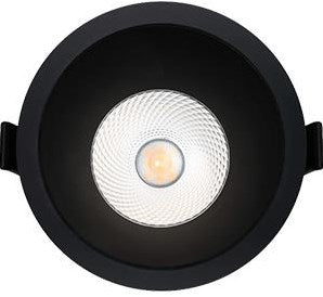 Foco empotrable led Profolux reflector negro 6w 3000k regulable - led2460