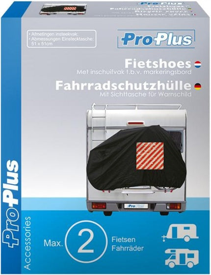 ProPlus Fietshoes - Beschermhoes voor 2 fietsen, zwart, waterafstotend, 150x74x122 cm