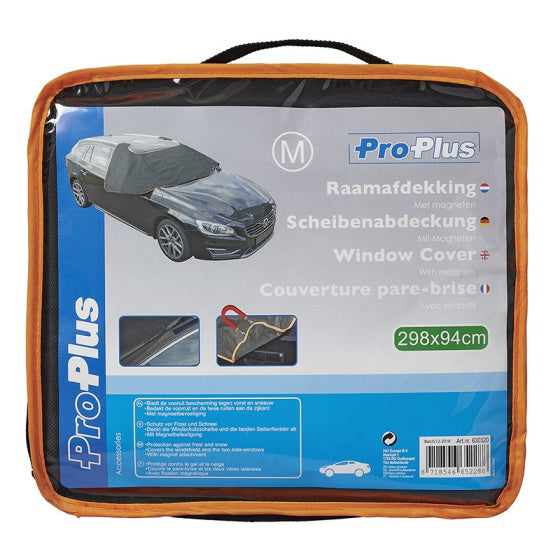 Proplus Raamafdekking 298 x 94 cm met magneten grijs zwart