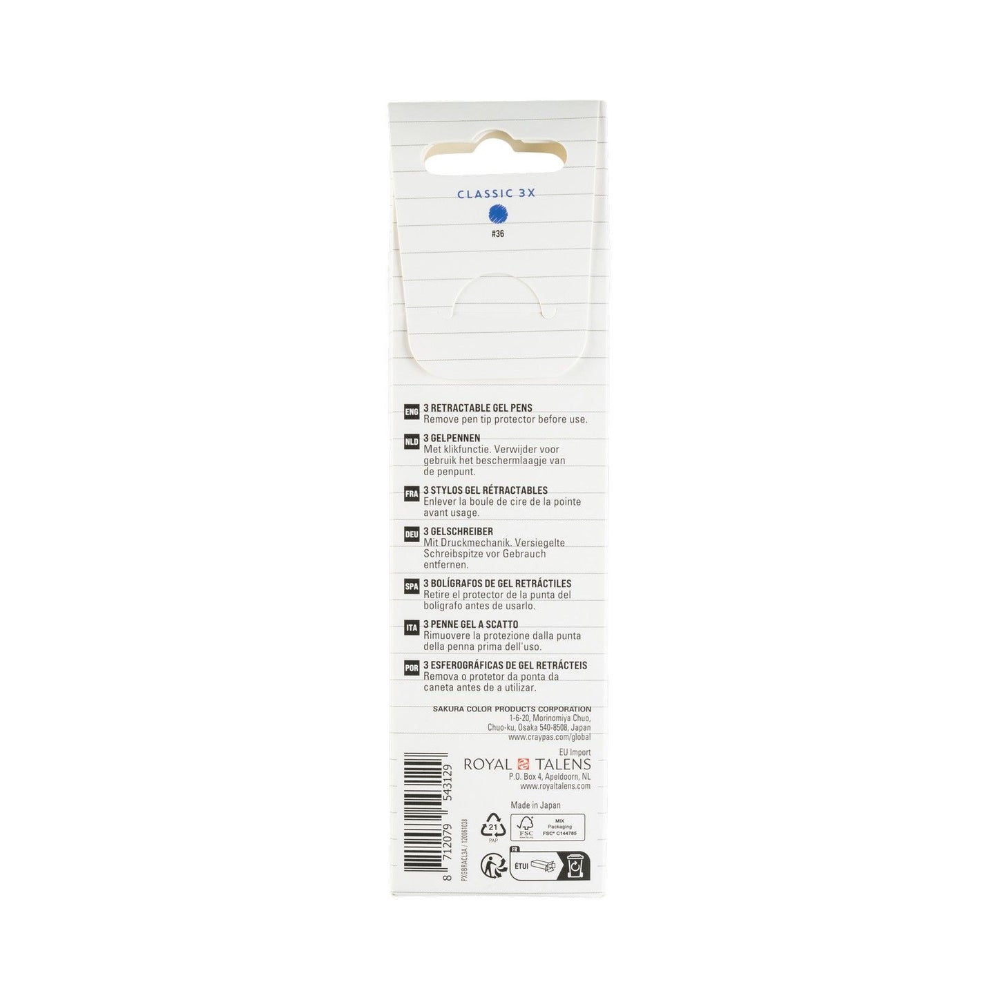 Sakura • set classico retrattile gelly roll blu 3 pezzi