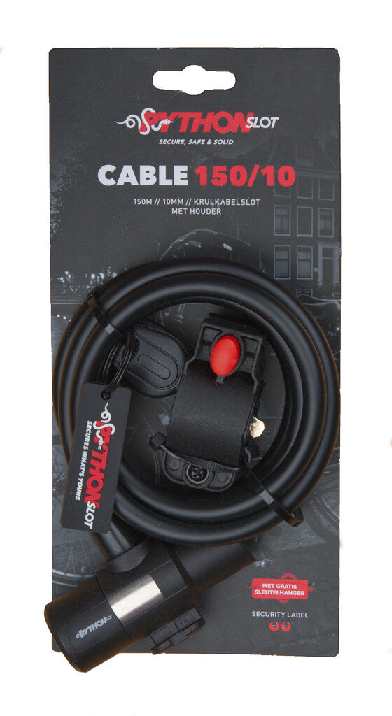 Python Pythonslot Spiral Lock 10mmx150cm, con soporte