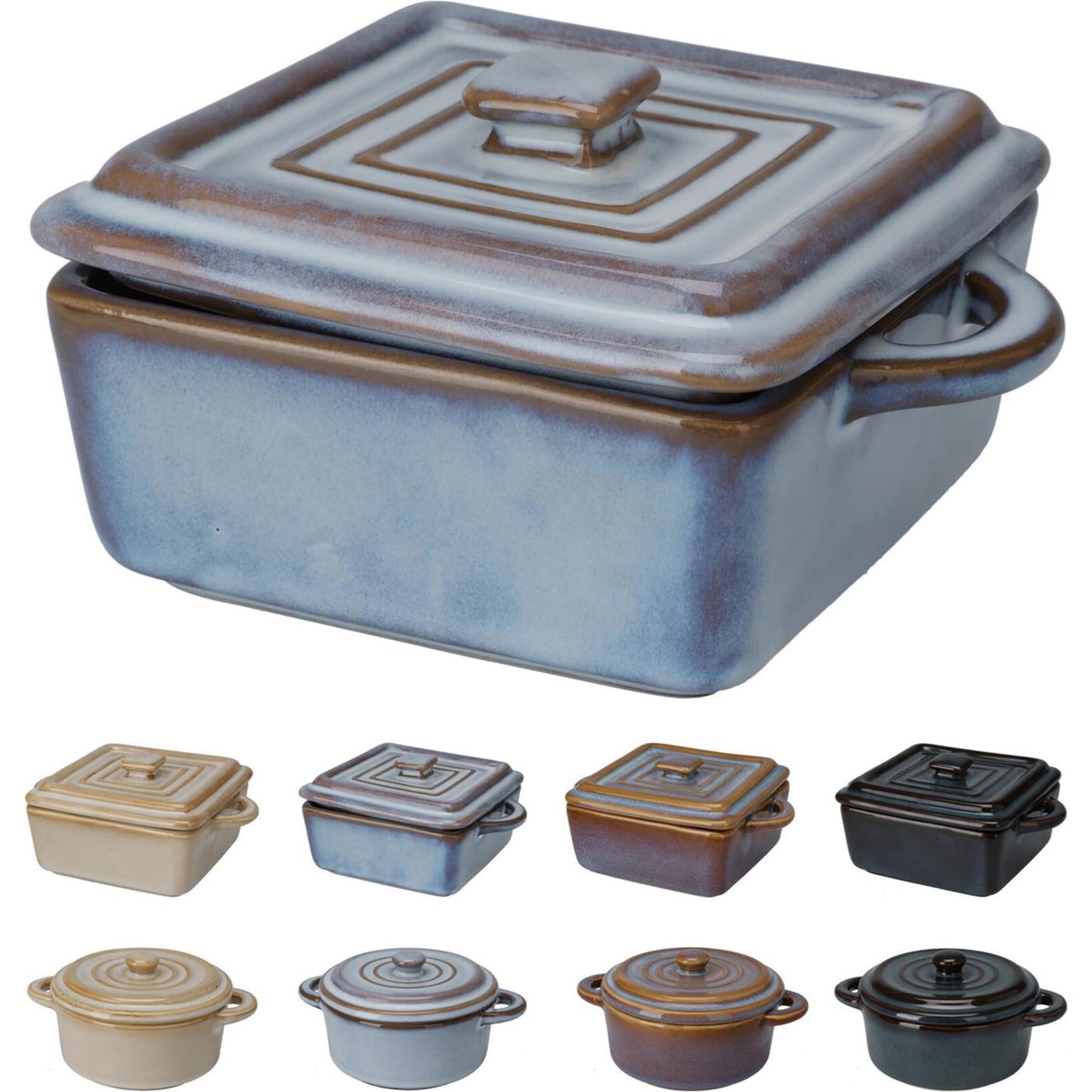 Pentolino in ceramica Excelent houseware quadrato o rotondo