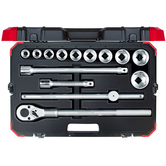 Tasti di immersione rossa gedore set 3 4 pollici SW 22-50 mm 14 pezzi