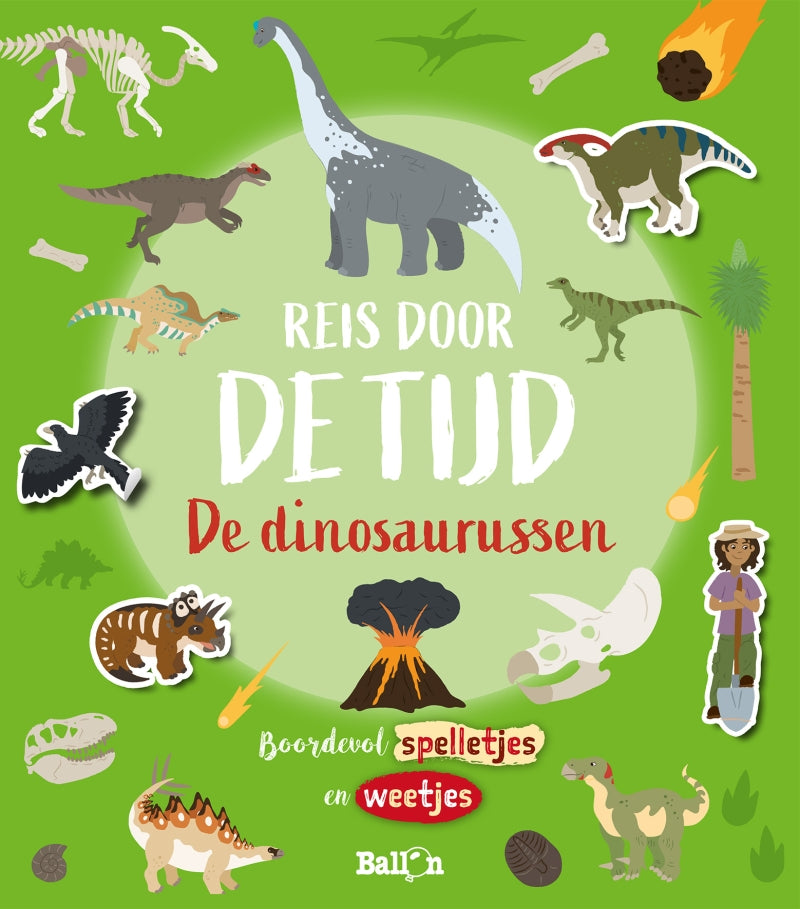 Libro de pegatinas de editorial estándar, viaje en el tiempo: los dinosaurios