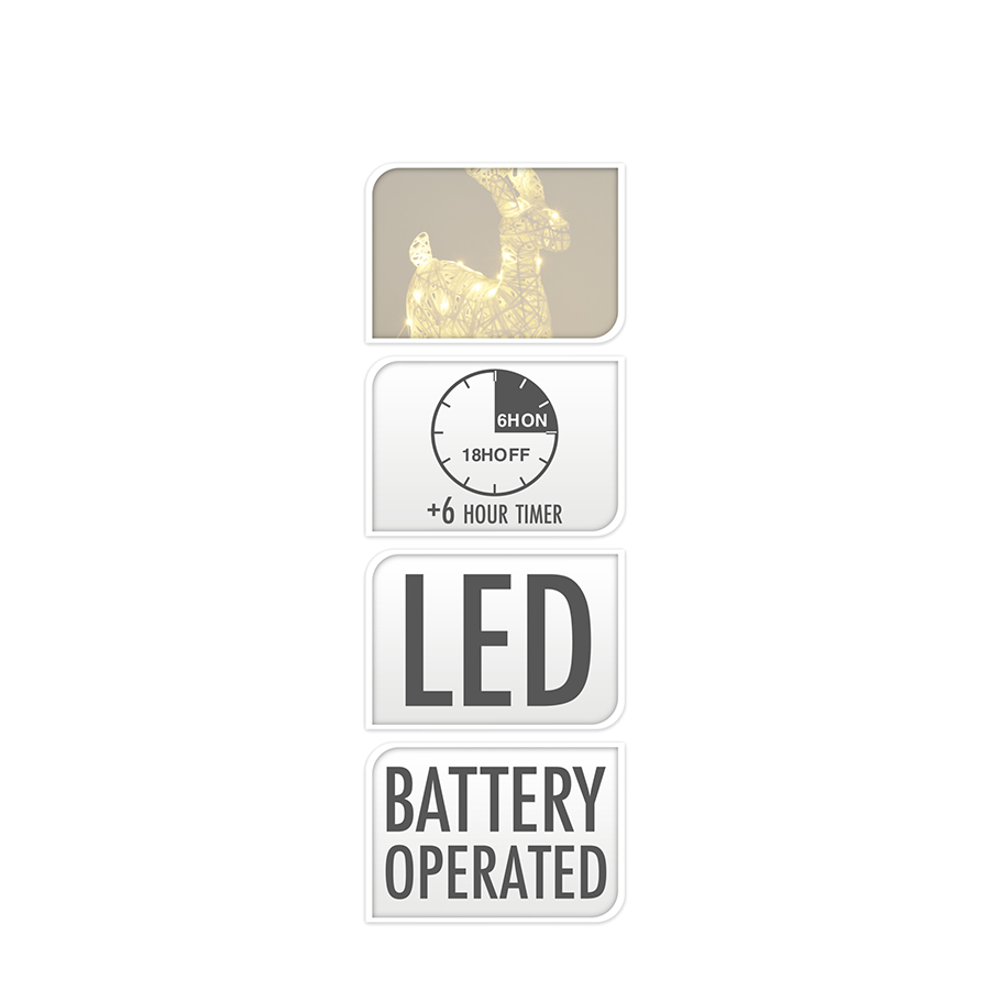 Reno LED blanco 50 LEDs 45cm