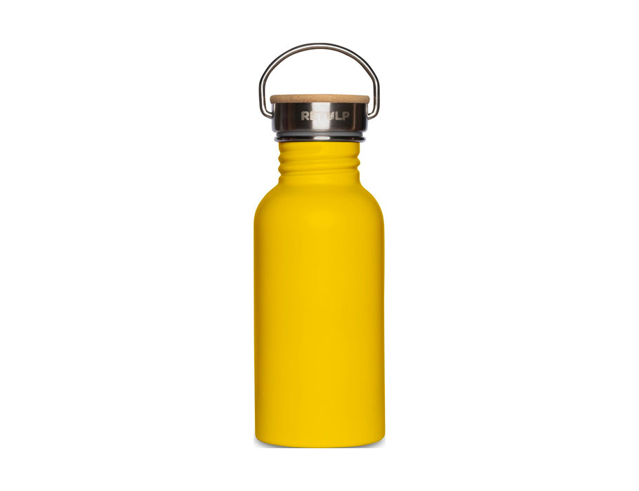 Botella de agua urbana retulada feliz amarillo 500 ml