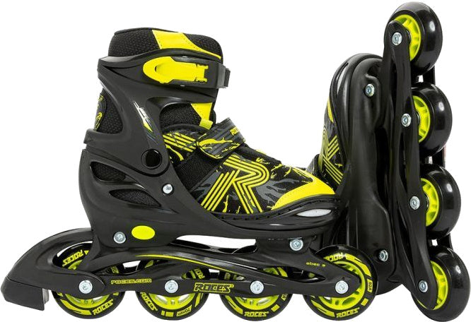 Roces Inline skates Jokey 3.0 softboot 82A zwart geel maat 30-33