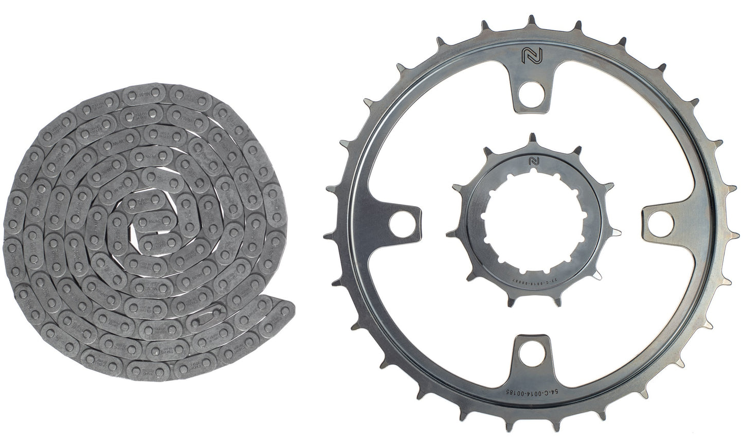 Enduo Cargo Drive Set Enduo Cargo Rohloff Gen4 Adecuado para bicicletas electrónicas de plata