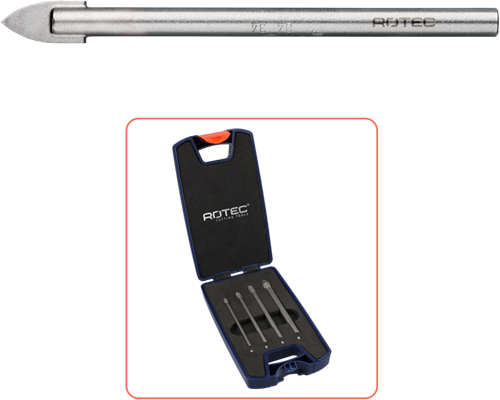 Rotec glasboren set | 229 | 4-delig | ø4-8 - 900.1009