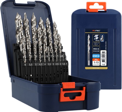 Set punte elicoidali Rotec 1-13x0,5 hss-g 25 pezzi