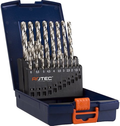 Rotec juego de brocas helicoidales '105', din338, tipo n, 19 piezas, ø1-10 abs - 900.0020k - 900.0020k