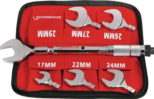 Juego de llaves dinamométricas Rothenberger | ancho de llave 17-22-24-26-27-29 mm | 1 pieza - 175001 - 175001