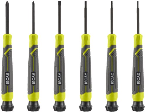 Ryobi rhsdspc6 | set cacciaviti magnetici di precisione 6 pezzi - 5132006048