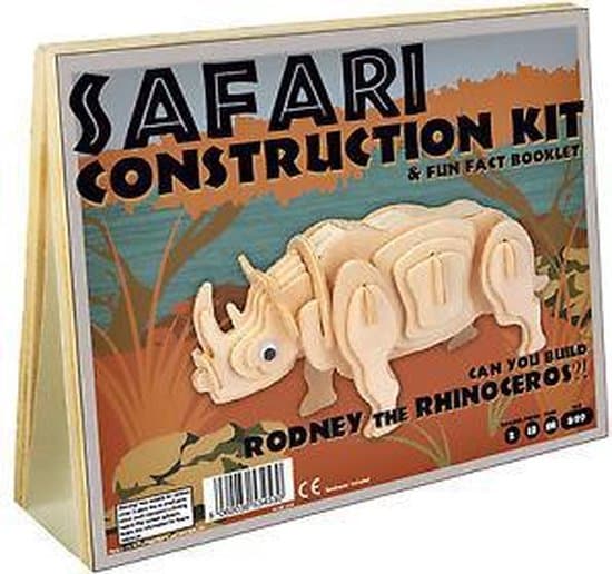 Construcción de safari de rinocerontes, juego de construcción de Hout
