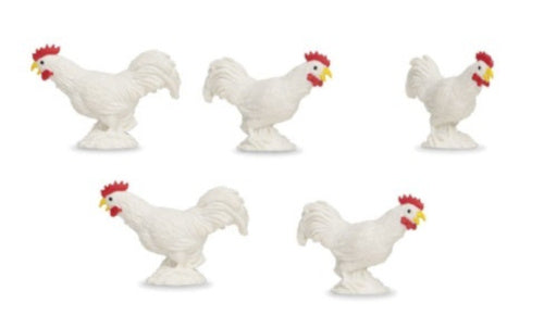 Safari roosters play set 2.5 cm blanco 192 piezas