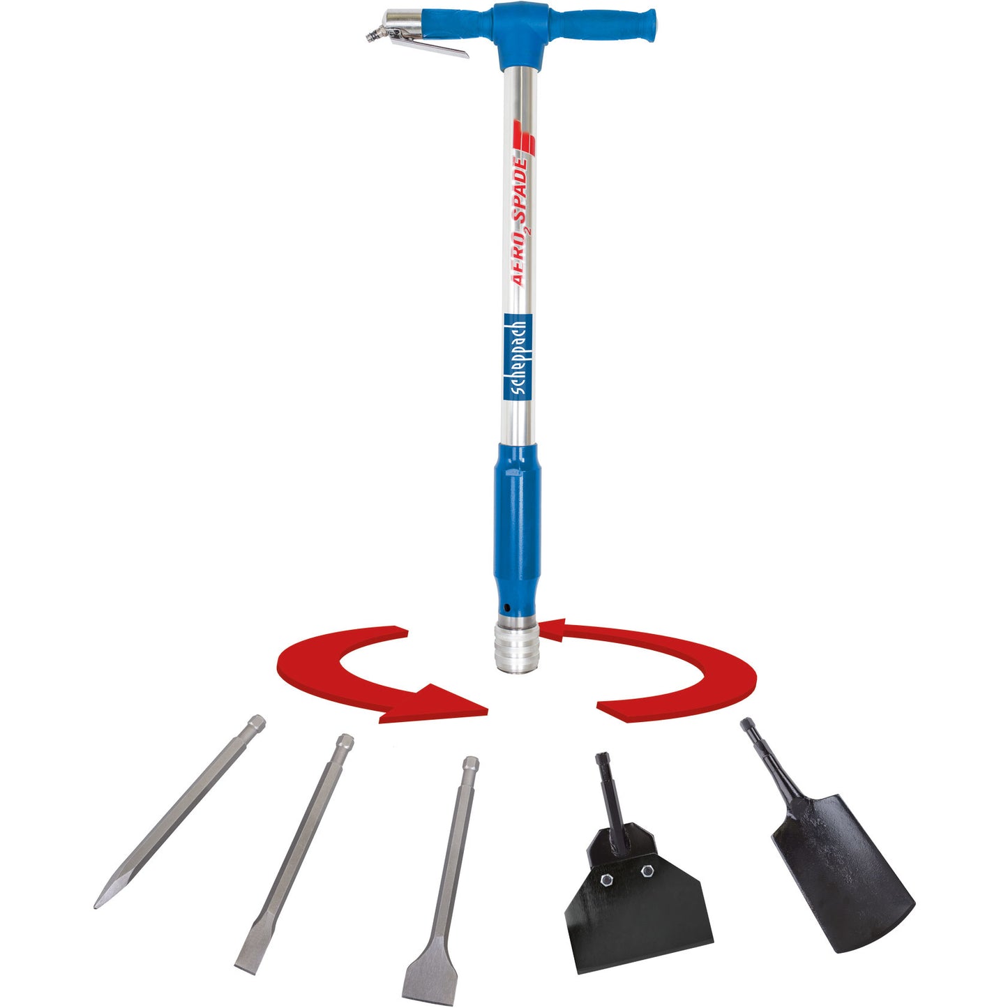 Herramienta neumática 5 en 1 Scheppach aero 2 spade - 5909601900