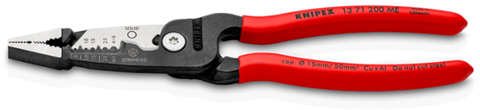 Knipex 13 71 200 yo | varilla de electricista multifuncional | calibres de alambre métricos