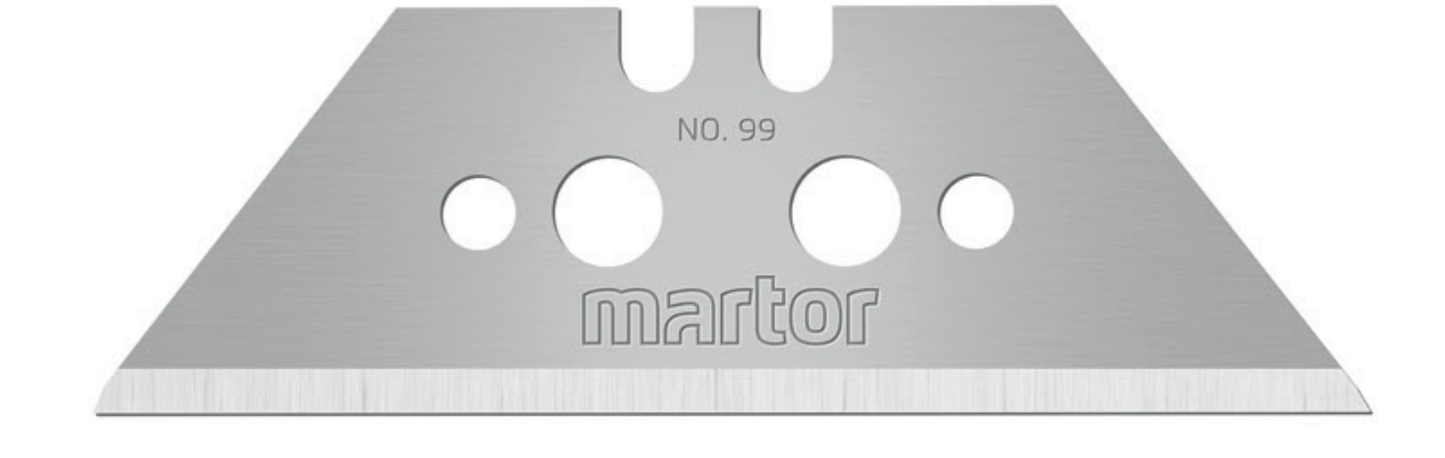 Cuchillo trapezoidal Martor | L60xW19xS0.63mm | con perforación | Dispensador de 10 piezas - 99,70 99,70