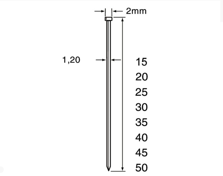 Mini fermagli Dutack da 1,2 mm | 45 mm | 5000 pezzi - 5134034