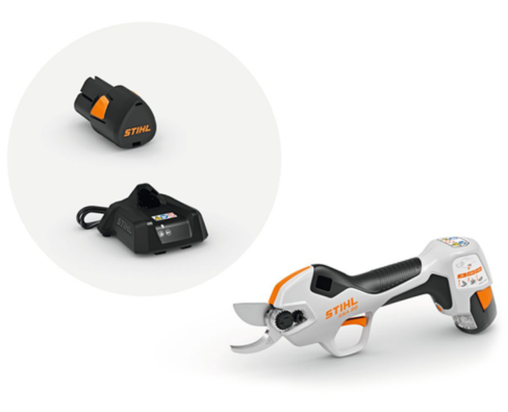 Forbici da potatura a batteria Stihl ASA 20 | sistema di assi | set con 1 caricabatterie e 2 batterie asse - va050116210