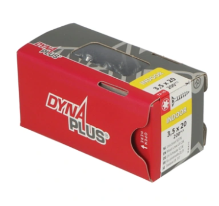 Tornillo para aglomerado dynaplus uni tornillo vz (galvanizado) pk (cabeza plana) torx tx15 3,5x20 | 200 piezas - 0281.01.17001