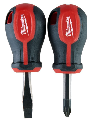 Milwaukee accesorios juego de destornilladores de tres lóbulos rechonchos - 2 piezas - 4932471810